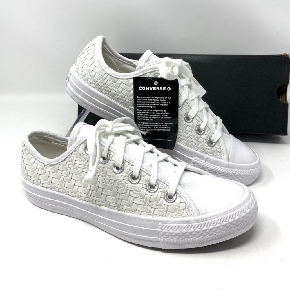 Converse Chuck Taylor All Sneaker Womens Logo Low Top White Egret Canvas 564354F - Picture 8 of 11